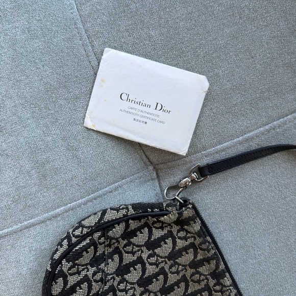 Christian Dior Y2K Monogram Mini Saddle Pochette bag in black and beige canvas - Picture 5 of 7